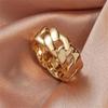 Cadena Cubana Simple Lisa Anillo de Oro Galvanizado Hipster Hip Hop Anillo para Hombre Fuente Transfronteriza Hip Hop Europeo y Americano