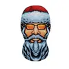 Adereço de Cabeça de Papai Noel Transfronteiriço com Impressão Digital, Chapéu Máscara Personalizável, Cobertura Facial Completa, Máscara de Proteção Solar para Festa