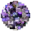 59 Pegatinas de Paisaje Morado Curativo Atmosférico Pegatinas de Pared iPad Material para Cuaderno Pegatinas Decorativas Impermeables