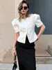 Camisa Versátil de Manga Corta para Viajes Diarios 2026, Estilo Europeo y Americano Transfronterizo, Elegante Top Cárdigan Pequeño Chanel