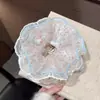 Scrunchie de Bolinhas de Alto Padrão Estilo Francês, Elástico de Renda Versátil para Mulheres, Adequado para Penteados de Coque, Acessório de Cabelo