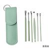 Cuchara de acero inoxidable para excavar orejas, cuchara de doble cabeza en espiral para excavar orejas, limpiador de oídos, herramienta para excavar orejas, juego de 6 piezas