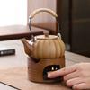 Estufa, té, leña, carbón, Olla Beam, té caliente, tetera, juego de gres doméstico simple para exteriores, tetera, taza de té