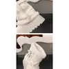 Botas de Nieve Gruesas con Suela Gruesa Forradas de Felpa Estilo Retro Blanco para Mujer 2026 Nuevo Estilo Invierno Cálido Zapatos de Algodón con Piel del Noreste