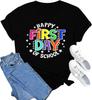 Camiseta de algodón puro de Amazon para mujer, estilo europeo y americano, ideal como regalo para profesores, con cuello redondo y manga corta, disponible en verano.