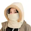 Chapéu Lei Feng Quente de Lã para o Inverno para Mulheres Esqui e Ciclismo Cachecol de Pescoço à Prova de Vento Chapéu Máscara Integrado Capuz Aconchegante Espessado