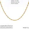 Cadena Figaro de acero inoxidable transfronteriza, cadena retorcida, collar de onda de agua, joyería de acero de titanio electrochapado al vacío de 18k, al por mayor en stock
