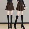 Sobrefalda otoño e invierno 2024 nueva falda negra falda plisada de lana principios de otoño falda de línea A ropa de mujer