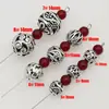 Estilo antiguo Plata tibetana bola hueca cuentas sueltas cuentas 8/10/11/14mm pulsera aretes cuentas espaciadoras accesorios de joyería diy