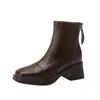 Botines para Viajar Tacón Grueso Botas Adelgazantes 2026 Nuevos Botines de Tacón Alto Punta Cuadrada Botas Martin Retro para Mujer