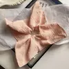 Anel de Cabelo para Intestino Grosso de Senhora Delicada Corda de Cabelo Quadrada Cor Sólida Fresca Corda de Cabelo Flor Quadrada Corda de Cabeça Elástica para Rabo de Cavalo Novo Estilo Flor de Cabeça