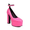 43 Novo Fecho Comércio Exterior Sapatos Mary Jane Britânicos Sapatos de Bico Redondo Moda Salto Grosso Sapatos de Salto Único Sapatos de Salto Único 40 Plataforma d'Água Branco Feminino