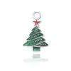 Transfronteiriço 1 série de Natal de prata liga pingente de gota de óleo DIY sino floco de neve pulseira colar pingente atacado