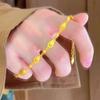 Pulsera de Gota de Agua Fresa Color Arena Latón Chapado en Oro Pulsera de Fresa Calada Estilo Bosque Niña Tienda de Oro Mismo Suministro