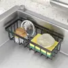Suporte de Esponja para Pia de Cozinha Cesta de Armazenamento de Escova de Limpeza Montado na Parede Prateleira Drenante Banheiro Armazenamento Multifuncional de Artigos de Higiene Pessoal