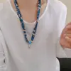 Outono e Inverno Nova Pingente Lenço de Seda Colar Feminino Estilo Étnico Retrô Corrente de Suéter de Alta Qualidade Acessórios Decorativos