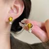 Pendientes de botón redondos de piedra de ojo de tigre Maillard para mujer, otoño e invierno, marrón, retro, temperamento, joyería de oreja, pendientes de nicho de alta calidad