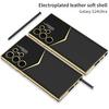 Adecuado para Funda de Teléfono Móvil de Fibra de Carbono Samsung S24Ultra S4+ Jazz Cubierta Protectora de Cuero Liso Funda Ultrafina Anticaídas S24P