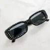 Óculos de Sol Pretos com Moldura Cravejada de Diamantes Mais Vendidos da Amazon Temu para Mulheres, Óculos de Sol Decorativos Anti-UV para Festa em Estoque