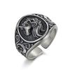 Anillo de Unicornio de Plata Tailandesa S925 para Hombre Moderno Hip-Hop ins Personalidad Moderno para Hombre Retro Dedo Índice Anillo Abierto Ajustable