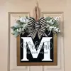 Decoración Personalizada para Puerta Principal Transfronteriza de 26 Letras, Cartel para Puerta, Arreglo de Accesorios, Artesanías de Madera, Adornos Colgantes