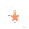 Pingente Estilo Oceano com Gotejamento de Óleo em Aço Inoxidável - Estrela-do-Mar/Concha do Mar/Cavalo-Marinho Banhado a Ouro Acessórios para Colar/Pulseira DIY