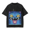 Camiseta Gráfica Saja Boy Kpop Caçador de Demônios Estampa Harajuku Camiseta Lavada Vintage Unissex Oversized Verão Manga Curta
