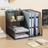 Estante de Archivos Metálico Portadocumentos Hierro Estante de Carpetas Multicapa Caja de Almacenamiento Vertical Escritorio de Oficina Estantería Cesta de Archivos Mesa