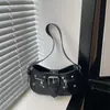 Bolsa de antebraço estilo francês para mulheres, nova moda verão 2026, versátil, elegante, bolsa meia-lua, bolsa de ombro casual simples