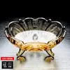 Tigela de Vidro Cristal Fruteira com Suporte Alto, Elegante Modelo Novo 2026 Prato Tigela Doméstico