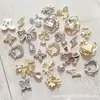 Decoraciones Doradas para Uñas con Temática de Mariposa para Celebridades de Internet Transfronterizas: Corazón, Rayo, Estrella, Corona de Flores de Cerezo, Trébol de Cuatro Hojas Decoraciones para Uñas
