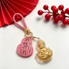 Chaveiro Pingente Dourado do Ano da Ovelha com Decoração em Folha de Ouro Conjunto em Caixa de Presente Personalizado para Negócios Presente Personalizado Atacado