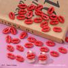 Nueva Manicura de Labios Joyería de Aleación Uñas con Estampado de Labial Rojo Grande Sexy Decoraciones de Uñas Portátiles Transfronterizas Venta al por Mayor