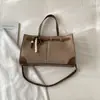 Bolsa Tote Grande Texturizada Estilo Coreano de Alta Qualidade para Mulheres, Nova Bolsa de Ombro Versátil Vintage 2025, Pasta de Grande Capacidade para o Dia a Dia