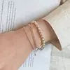 Pulseira de Corrente com Pérolas e Contas Multicamadas para Mulheres, Única e Bonita, Exquisita e Elegante, com um Toque de Luxo Leve e de Alto Padrão