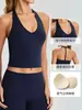 Top de yoga com bojo, gola halter, maciez de nuvem, amigo da pele, top esportivo para Pilates, adequado para corrida e academia, lindo design nas costas 62111