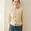 Cardigã de Cashmere com Gola Redonda para Mulheres, 100% Cashmere, Espessado, Caimento Solto, Emagrecedor, Tamanho Grande, Cor Sólida, Suéter de Tricô Versátil