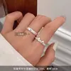 Anel S999 Prata Pura Gatinho e Cachorrinho Fofo para Mulheres, Luxo Leve, Design de Nicho de Ponta, Anéis de Casal