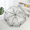 Guarda-chuva Francês Retrô Ensolarado e Chuvoso Alto Valor de Cor Floral Anti-UV Dobrável Automático Guarda-chuva Transparente