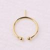 Anillo de bola de cobre chapado en oro real, soporte de anillo de aguja de cuenco ajustable, retención de color de 18 quilates, soporte de anillo O, accesorios de bricolaje