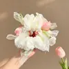 Elástico de Cabelo Flor Tulipa Infantil 2026 Novo Estilo Corda para Coque de Meninas Elástico de Cabelo Não Danifica Acessório de Cabelo