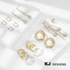 Kenjay Brincos de Moda Europeia e Americana Oferta Especial Moda Clássica Cobre Zircônio Natural Fritilar Metal Brincos Geométricos