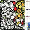 Manta Criativa para Colorir DIY Graffiti, Desenho em Linha Preto e Branco, Manta Pintada à Mão, para Uso Doméstico, Lazer e como Manta Multifuncional para Cochilo, Atacado
