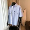 Venta Directa de Fábrica Camisa Rayada Hombre Primavera Marca de Moda Estilo Académico Top de Pareja High Street Versátil Holgada Casual
