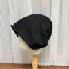 Gorro de Tricô 2026 para Mulheres, Versátil para Primavera/Verão, Estilo Japonês Moderno, Barra Rebatida, Chapéu para Clima Frio, Chapéu de Maternidade, Chapéu Preto Fashion