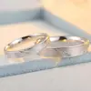 Anillo de Pareja de Cobre Blanco Plateado Estilo Coreano Cepillado Abierto de Venta Caliente Retro Simple para Hombre y Mujer Joyería