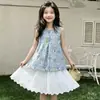 Vestido Dulce Estilo Bosque para Niña 2026 Nuevo de Moda Ropa Infantil Vestido de Tirantes Floral de Verano para Niñas Vestido de Princesa