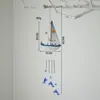Sino de Vento Criativo Estilo Oceano Transfronteiriço Barco Decoração de Velheiro para Casa Modelo de Velheiro de Madeira Barco Pequeno de Madeira Pingente Aéreo