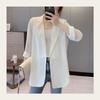 Chiffon terno pequeno mulheres primavera e verão terno branco top fino drapeado casual elegante design jaqueta nicho