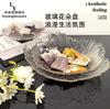 Plato Transparente de Flores Estilo Europeo para Sala de Estar Hogar Estilo Simple de Gama Alta Phnom Penh Vidrio de Cristal Plato de Frutas Plato de Frutas Secas Venta al por Mayor